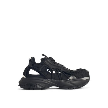 Versace 'Mercury' Black Leather Blend Sneakers Men