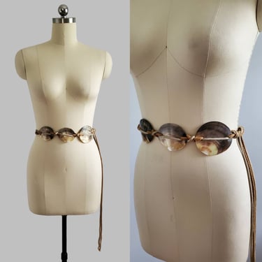 1980s Shell and Rope Belt - 80s Accessories 80s - Vintage Accessories - One Size 