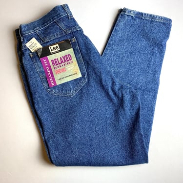 Vintage 1980s  Lee Relaxed Riders Tapered Leg Stone Washed Jeans 29 x 28.5 