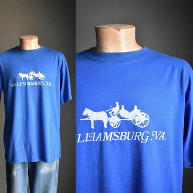 Vintage Williamsburg PA Tshirt / Vintage Virginia Tshirt / Horse & Buggy Tshirt / Vintage Soft Broken In Tshirt Large 