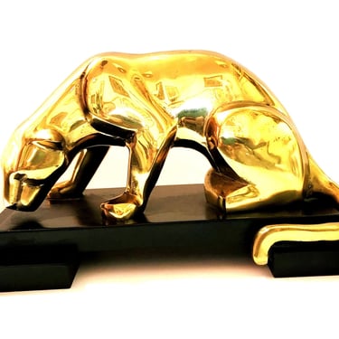 Art Deco STYLIZED Brass Panther 