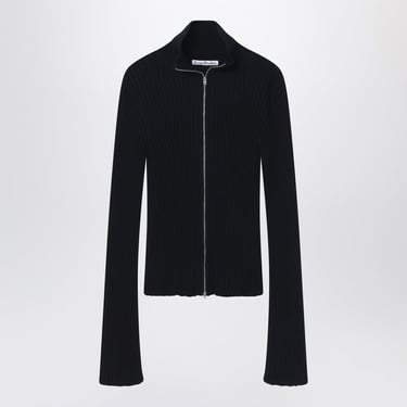 Acne Studios Black Ribbed Zip Cardigan Women