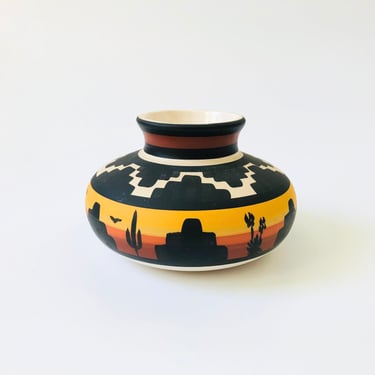 Hand Painted Southwestern Pottery Vase 