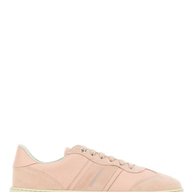 Salvatore Ferragamo Woman Pastel Pink Leather And Suede Achille Sneakers