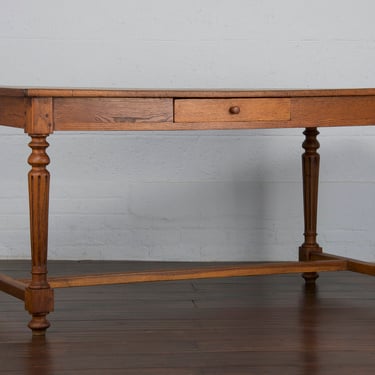 19th Century Country French Louis Philippe Provincial Oak Writing Table 