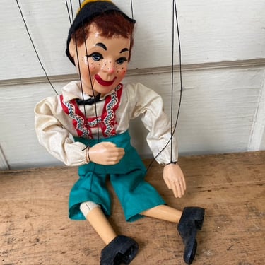 Vintage Hazelle's Pinocchio Marionette,Wooden Boy, Puppets, Puppet Show 