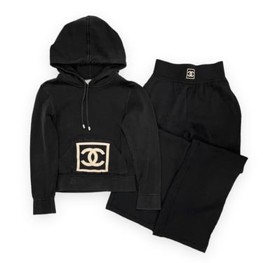 Chanel Black Knit Logo Set