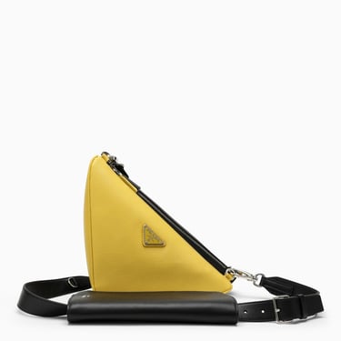 Prada Black And Yellow Saffiano Messenger Bag