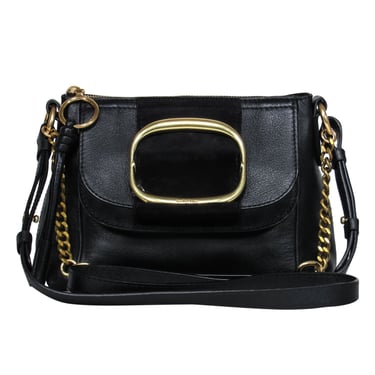 See by Chloe - Black Leather & Suede Crossbody w/ Chain Handle