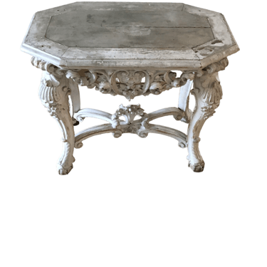 Distressed French Carved Wood Vintage Accent Console Table HR177-35