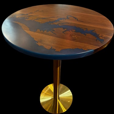 Chesapeake Bay Epoxy Inlay High Top Table