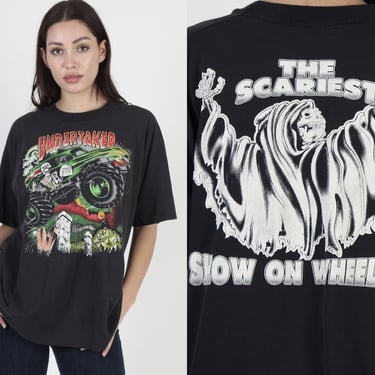 80's Undertaker Monster Truck T Shirt, Double Sided Scariest 80's Undertaker Monster Truck T Shirt, Double Sided Scariest