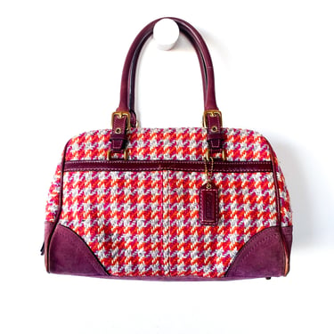 Y2K Coach Hamptons Tweed Houndstooth Bag