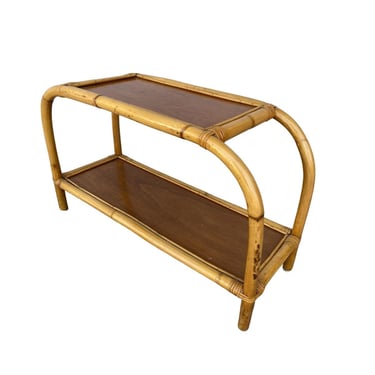 Restored Two-Tier Rattan & Mahogany Arched Side Table | Harvey's on ...