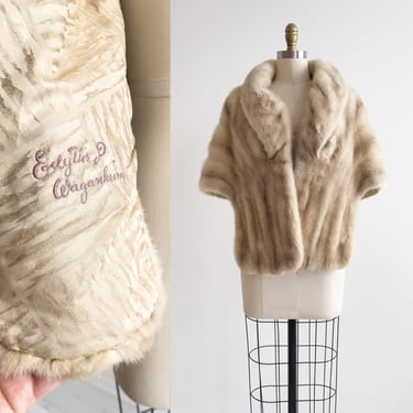 palomino mink stole 50s 60s vintage beige mink fur shawl cape 