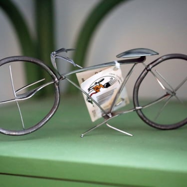 Forked Up Art Recycled Bicycle Spoon Statue Quirky Novelty Bike Silver 