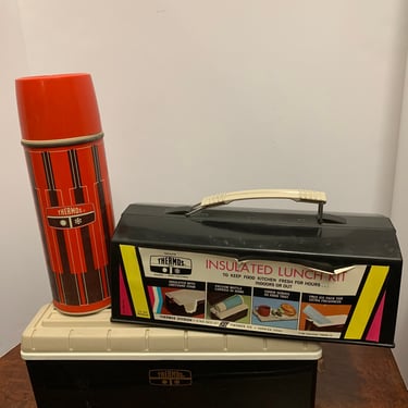 Vintage 1960s Insulated Lunchbox with Thermos 