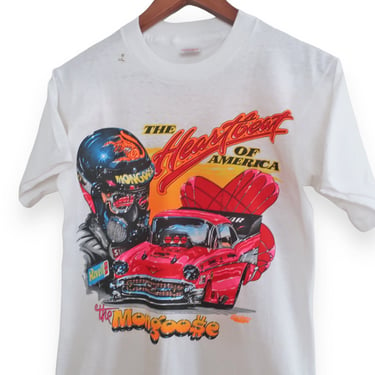 vintage racing shirt / drag racing shirt / 1990s The Mongoose Heartbeat of America drag racing shirt Small 