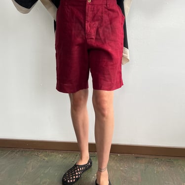 Raspberry Linen Shorts (M)