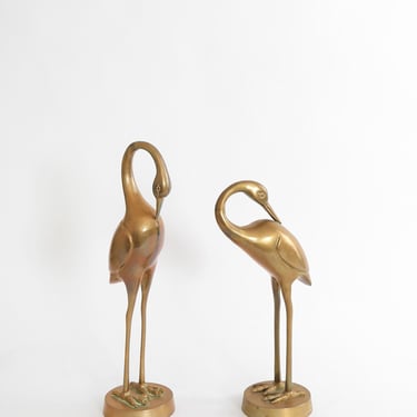 Vintage solid brass Cranes | GATCO brass Birds 