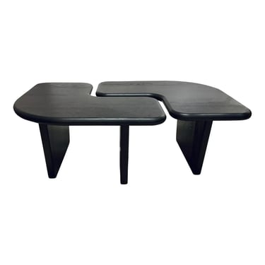 Mod Ebony Finished Wood Bunching Cocktail Table Set of 2