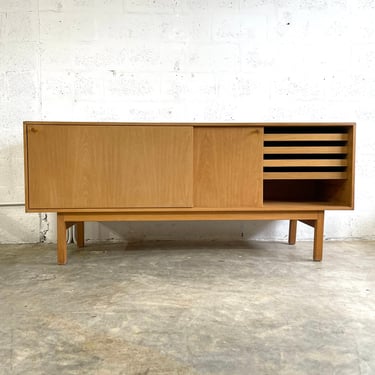 Danish Mid Century Modern Oak Credenza or Media Console 