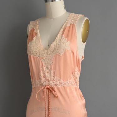 Vintage 1940s Lingerie Slip Dress | Gorgeous Silk Lace Bias Lingerie Slip Dress | Small 