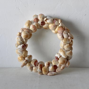 Vintage Handmade Coastal Natural Shell Wall Wreath 