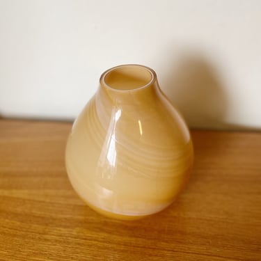 Apricot Blown Glass Bulb Vase