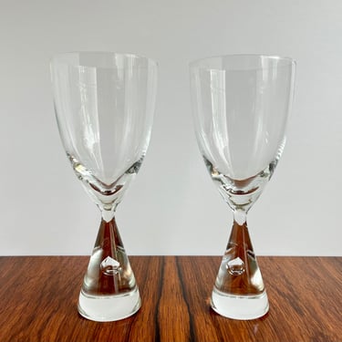 Pair of Holmegaard Princess Goblet Glasses 20.6 cm by Bent Severin 
