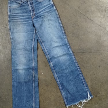 28x32 70s CZ Jeans Bootcut Raw Hem Lightwash Faded Jeans Blue Wash Pants Cowboy Western Trendy Streetwear Flared Bell Bottoms Hippy Hippie 