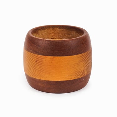 Hand-turned Decorative Wooden Bowl Striped Wooden Vase 