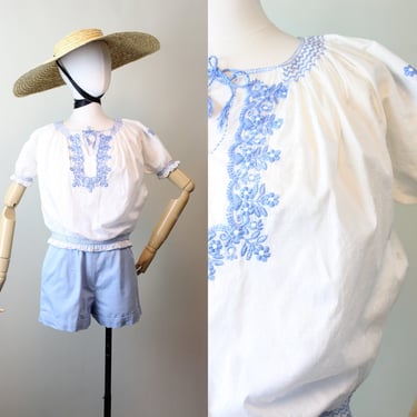 1930s HUNGARIAN embroidered peasant blouse small medium | new summer 