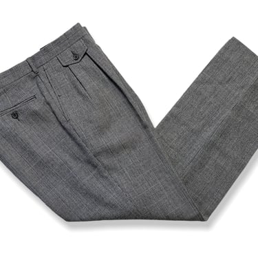 Vintage Kuppenheimer 100% Wool Flannel Pants / Trousers ~ 36 Waist ~ Ivy Style / Preppy / Trad ~ Glen Check Plaid 