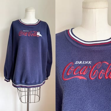Vintage Coca Cola Polar Bear Fleece Pullover / XL 