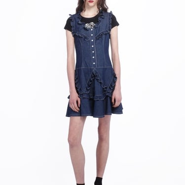 Anna Sui Denim Ruffle Dress