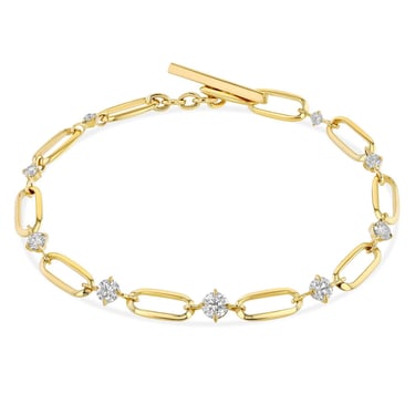 OG Link + Graduated Diamond Bracelet - 18K Yellow Gold