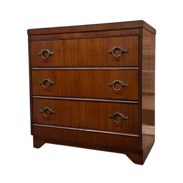 Free shipping within continental US - Vintage Three Drawer Retro Dresser With Original Handles 