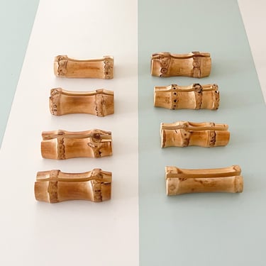 Set of Eight Bamboo Place Card Holders