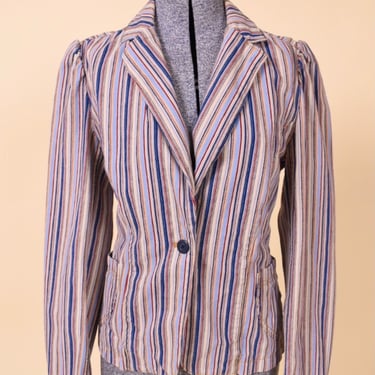 Colorfully Striped Denim Blazer by Express, S/M