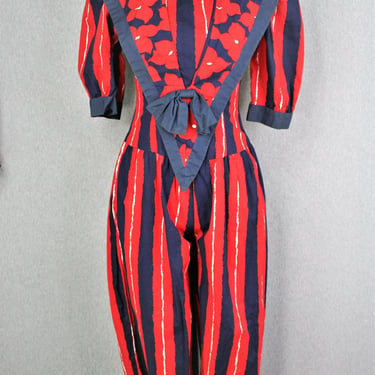 1970's - Jumpsuit - Romper - Cotton - by Blondie and Me - Marked size 3/4 