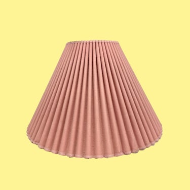 Vintage Lamp Shade Retro 1980s Contemporary + Mauve Pink + Pleated + Crimped + Empire + Coolie Shade + Mood Lighting + Home Decor 