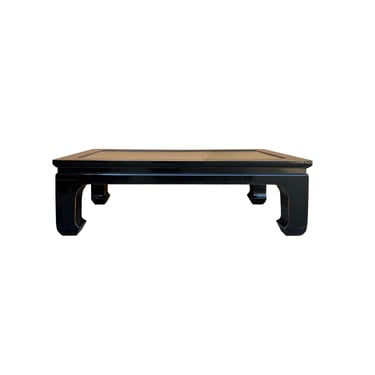 Black Lacquer Rattan Top Rectangular Claw Legs Coffee Table ws3789E 