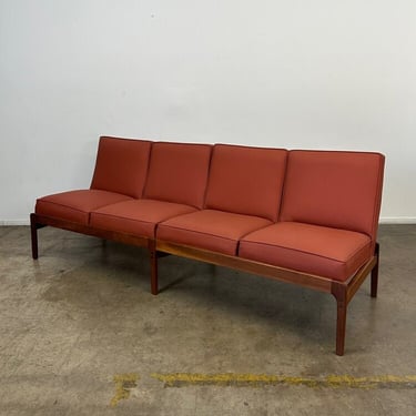 Mid Century 1960s Tandem Bonded Leather Sofa 