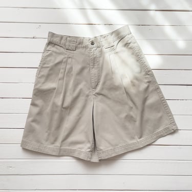 high waisted shorts 80s 90s vintage beige khaki cotton shorts 