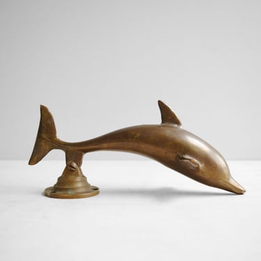 Vintage Brass Dolphin Door Knocker, Nautical Door Knocker 