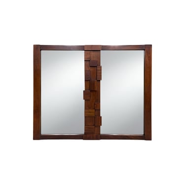 Lane “Staccato” Mid Century Modern Vintage Brutalist Double Mirror 