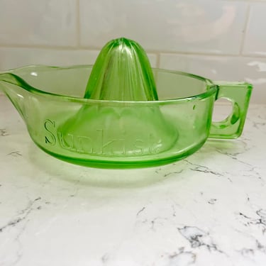 Vintage Sunkist Uranium Glass Green Orange Juicer Reamer Squeeze by LeChalet