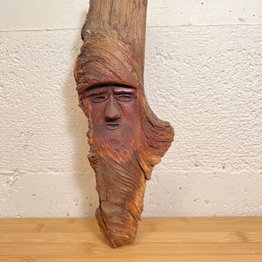 Vintage Hand Carved Wood Gnome, 11