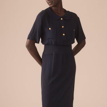 Chanel Navy Clover Dress